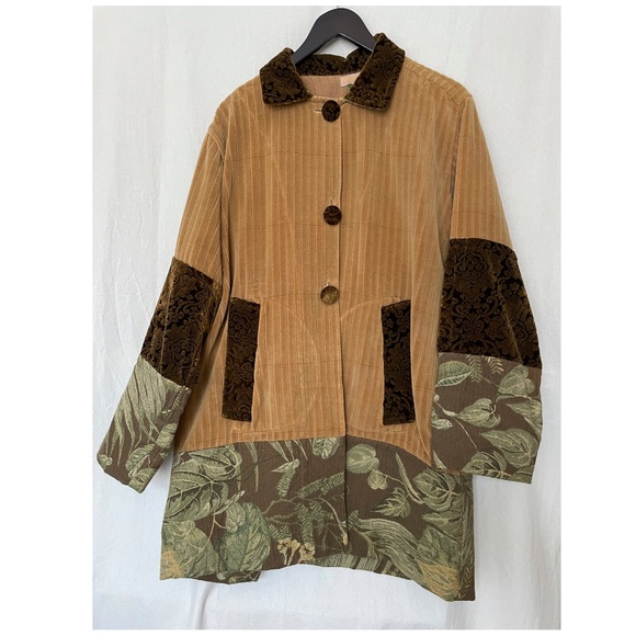 Corduroy Floral Collage Coat (Maryam Nassir Zadeh) - Picture 1 of 9